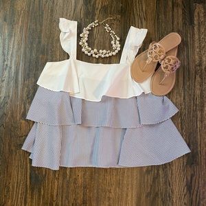 English Factory Tiered Flowy Blouse